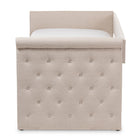 Baxton Studio Alena Modern and Contemporary Light Beige Fabric Daybed with Trundle
