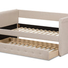 Baxton Studio Alena Modern and Contemporary Light Beige Fabric Daybed with Trundle