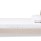 Baxton Studio Adelaide Retro Modern Light Beige Fabric Upholstered King Size Platform Bed