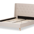 Baxton Studio Adelaide Retro Modern Light Beige Fabric Upholstered King Size Platform Bed