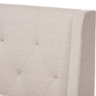 Baxton Studio Adelaide Retro Modern Light Beige Fabric Upholstered King Size Platform Bed