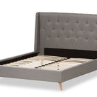 Baxton Studio Adelaide Retro Modern Light Grey Fabric Upholstered Queen Size Platform Bed