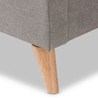 Baxton Studio Adelaide Retro Modern Light Grey Fabric Upholstered Queen Size Platform Bed