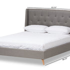 Baxton Studio Adelaide Retro Modern Light Grey Fabric Upholstered Queen Size Platform Bed