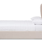 Baxton Studio Taylor Modern and Contemporary Light Beige Fabric Queen Size Gas-Lift Platform Bed
