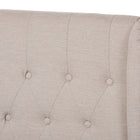 Baxton Studio Taylor Modern and Contemporary Light Beige Fabric Queen Size Gas-Lift Platform Bed