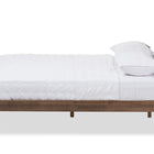 Baxton Studio Ember Mid-Century Dark Grey Fabric and Medium Brown Finish Wood King Size Platform Bed
