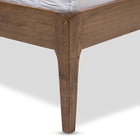 Baxton Studio Ember Mid-Century Light Grey Fabric and Medium Brown Finish Wood Queen Size Platform Bed