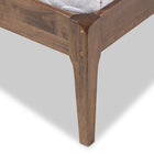 Baxton Studio Clifford Mid-Century Dark Grey Fabric and Medium Brown Finish Wood Queen Size Platform Bed