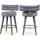 Meridian Furniture Fitzroy Velvet Counter Stool - Grey - Stools