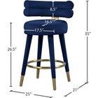 Meridian Furniture Fitzroy Velvet Counter Stool - Stools