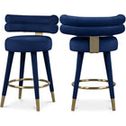 Meridian Furniture Fitzroy Velvet Counter Stool - Navy - Stools