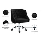 Meridian Furniture Arden Velvet Office Chair - Chrome - Office Chairs