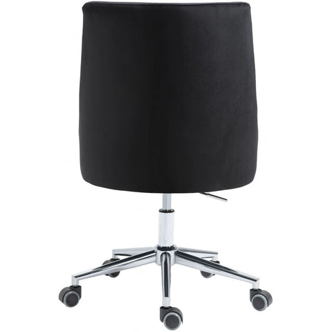 Meridian Furniture Karina Velvet Office Chair - Chrome - Black - Office Chairs