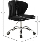 Meridian Furniture Finley Velvet Office Chair - Chrome - Office Chairs