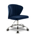 Meridian Furniture Finley Velvet Office Chair - Chrome - Navy - Office Chairs