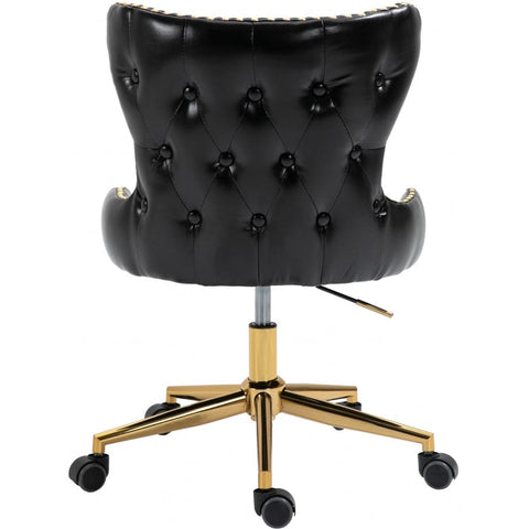 Meridian Furniture Hendrix Faux Leather Office Chair - Gold - Black - Office Chairs
