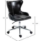 Meridian Furniture Hendrix Faux Leather Office Chair - Chrome - Office Chairs