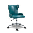 Meridian Furniture Hendrix Faux Leather Office Chair - Chrome - Blue - Office Chairs