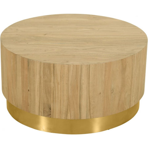 Meridian Furniture Acacia Round Coffee Table - Gold - Coffee Tables