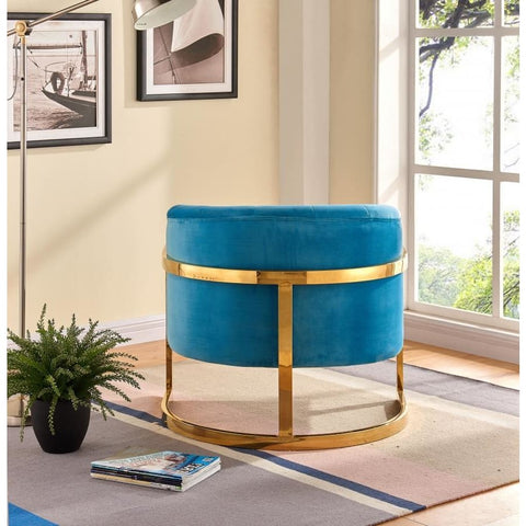Meridian Furniture Carter Velvet Accent Chair - Aqua - Chairs