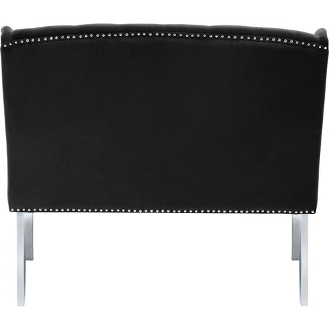 Meridian Furniture Suri Velvet Settee Bench - Black - Benches
