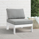Meridian Furniture Nizuc Outdoor Patio White Aluminum Modular Armless Chair - Outdoor Furniture