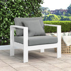Meridian Furniture Nizuc Outdoor Patio White Aluminum Modular Arm Chair - Outdoor Furniture