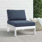 Meridian Furniture Nizuc Outdoor Patio White Aluminum Modular Armless Chair - Outdoor Furniture