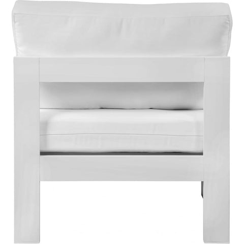Meridian Furniture Nizuc Outdoor Patio White Aluminum Modular Armless Chair - White - Outdoor Furniture