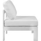 Meridian Furniture Nizuc Outdoor Patio White Aluminum Modular Armless Chair - Outdoor Furniture