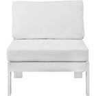 Meridian Furniture Nizuc Outdoor Patio White Aluminum Modular Armless Chair - Outdoor Furniture