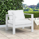 Meridian Furniture Nizuc Outdoor Patio White Aluminum Modular Arm Chair - Outdoor Furniture