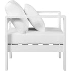 Meridian Furniture Nizuc Outdoor Patio White Aluminum Modular Arm Chair - Outdoor Furniture