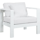 Meridian Furniture Nizuc Outdoor Patio White Aluminum Modular Arm Chair - White - Outdoor Furniture
