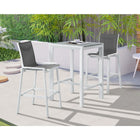 Meridian Furniture Nizuc Outdoor Patio Mesh Barstool - White - Outdoor Furniture