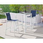 Meridian Furniture Nizuc Outdoor Patio Mesh Barstool - White - Outdoor Furniture