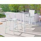 Meridian Furniture Nizuc Outdoor Patio Mesh Barstool - White - Outdoor Furniture
