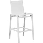 Meridian Furniture Nizuc Outdoor Patio Mesh Barstool - White - Outdoor Furniture