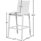 Meridian Furniture Nizuc Outdoor Patio Mesh Barstool - White - Outdoor Furniture