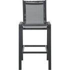 Meridian Furniture Nizuc Outdoor Patio Mesh Barstool - Black - Outdoor Furniture