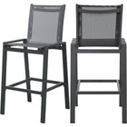 Meridian Furniture Nizuc Outdoor Patio Mesh Barstool - Black - Black - Outdoor Furniture