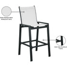 Meridian Furniture Nizuc Outdoor Patio Mesh Barstool - Black - Outdoor Furniture