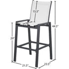 Meridian Furniture Nizuc Outdoor Patio Mesh Barstool - Black - Outdoor Furniture