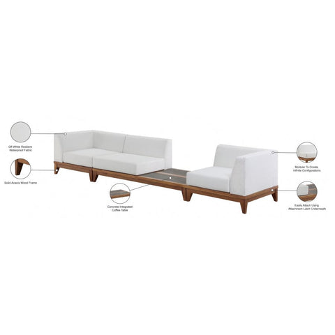 Meridian Furniture Rio Outdoor Off White Waterproof Modular Sofa S125 - Outdoor Furniture