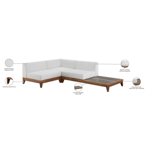 Meridian Furniture Rio Outdoor Off White Waterproof Modular Sectional 3A - Outdoor Furniture