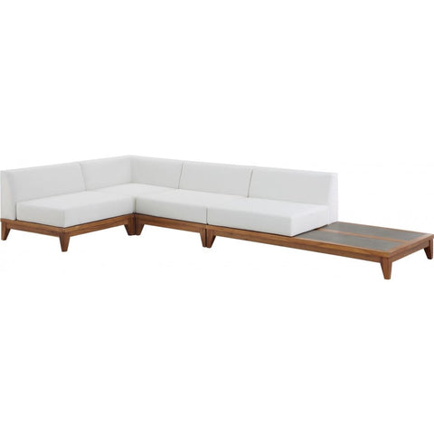 Meridian Furniture Rio Outdoor Off White Waterproof Modular Sectional 4A - Outdoor Furniture