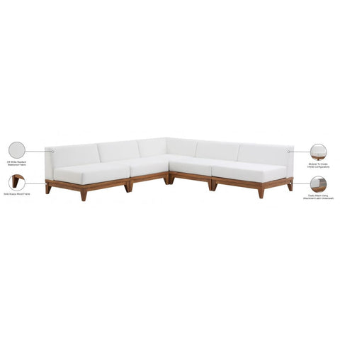 Meridian Furniture Rio Outdoor Off White Waterproof Modular Sectional 5B - Outdoor Furniture