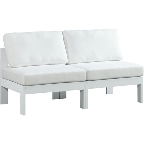 Meridian Furniture Nizuc Outdoor Patio White Aluminum Modular Sofa S60B - White - Outdoor Furniture