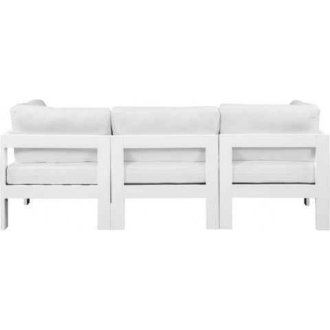 Meridian Furniture Nizuc Outdoor Patio White Aluminum Modular Sofa S90A - White - Outdoor Furniture